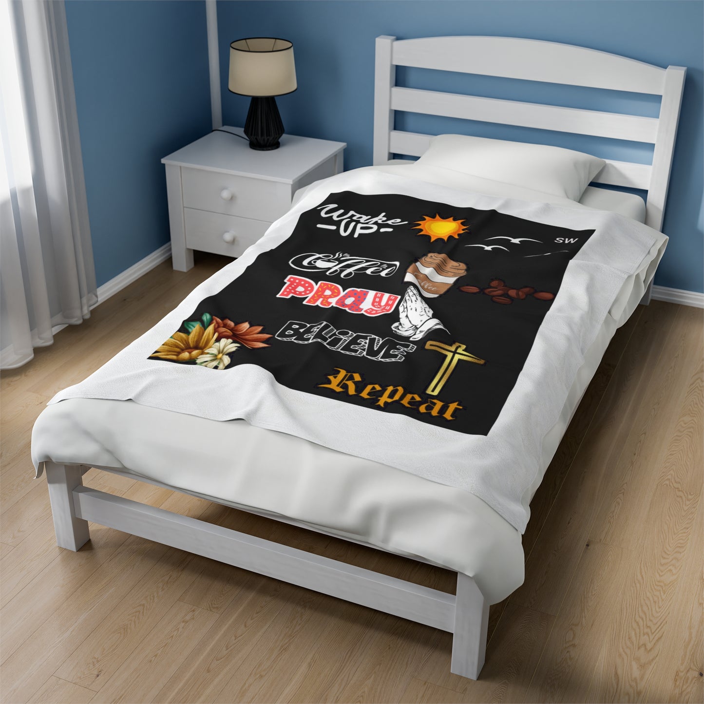 Wake Up Velveteen Plush Blanket