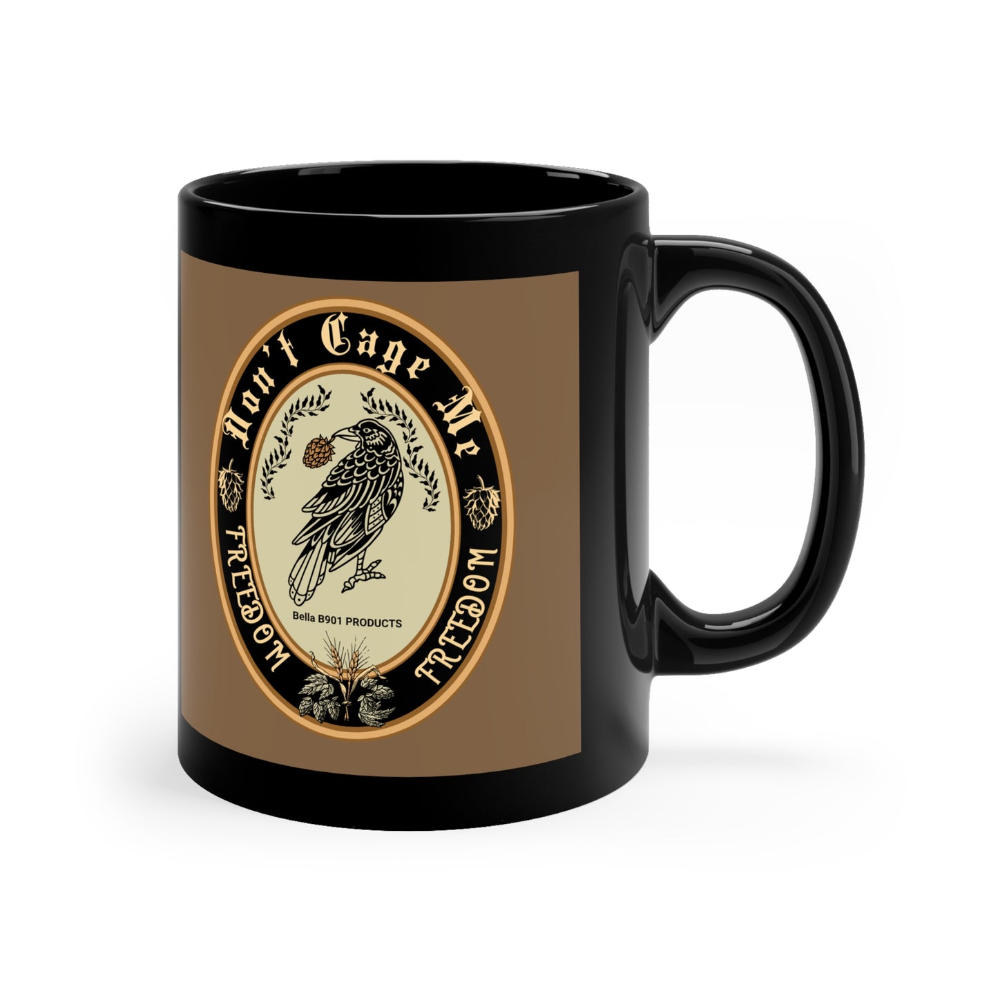 Don't Cage Me Freedom 11oz Ceramic Black Mug