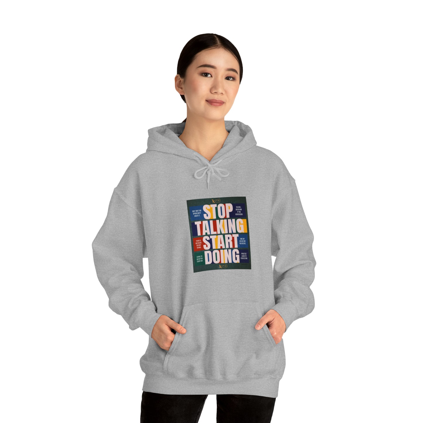 The Stop Talking Start Doing Unisex Heavy Blend™ Hooded Sweatshirt