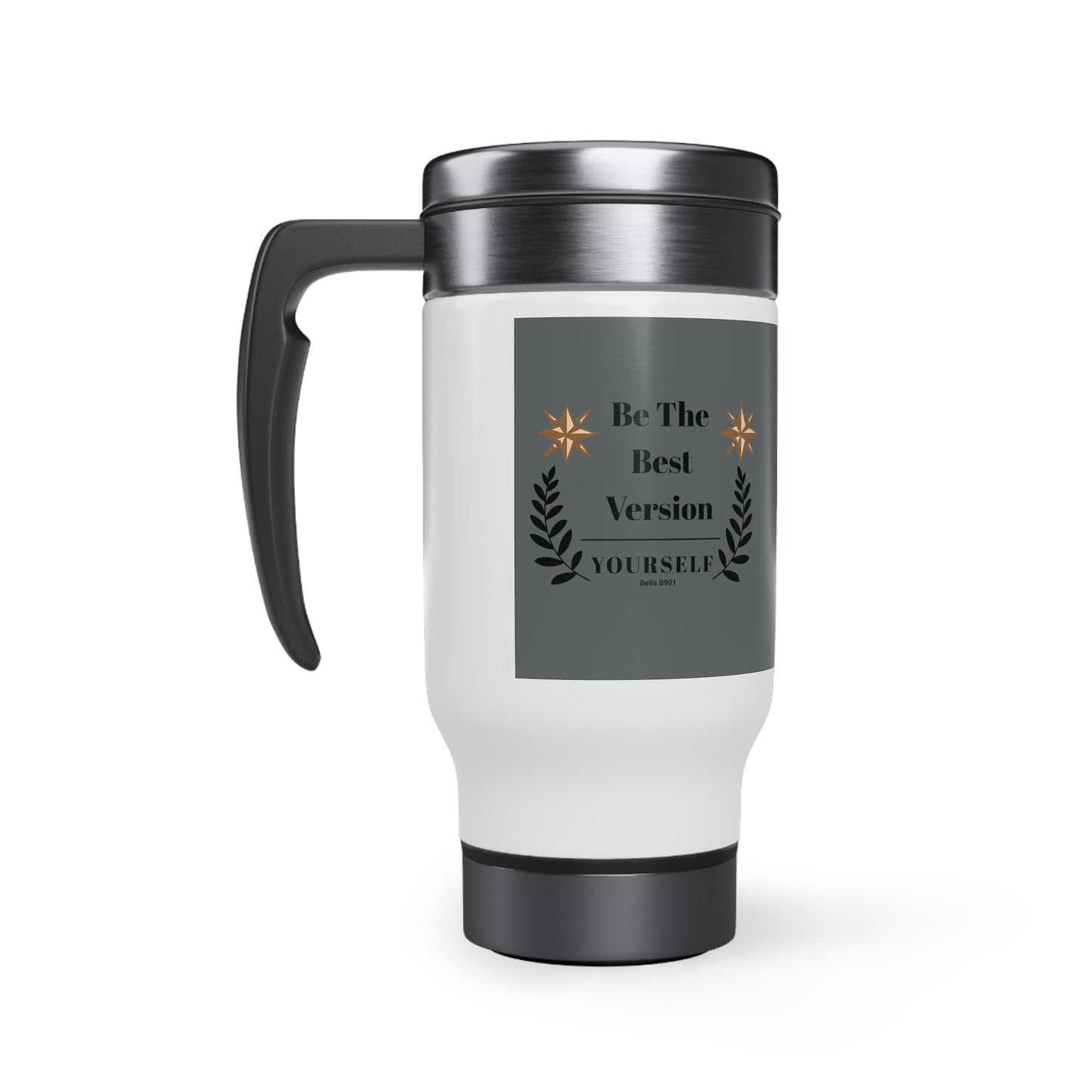 The Best Version Yourself Stainless Steel Travel Mug with Handle, 14oz