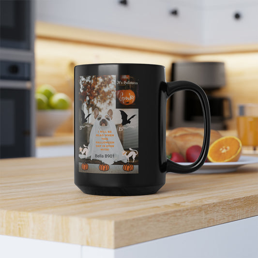 Halloween Black Unique Coffee Mug, 15oz