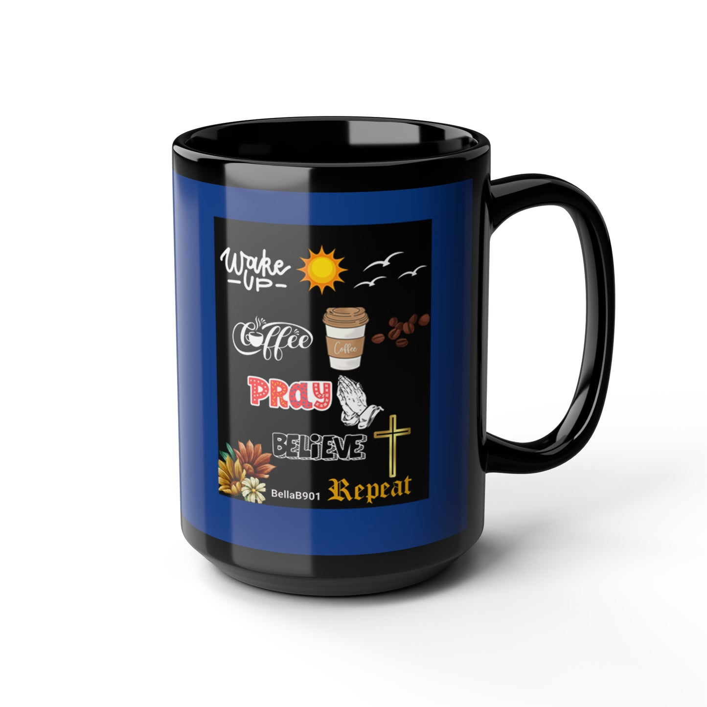 The Wake Up Black Mug, 15oz