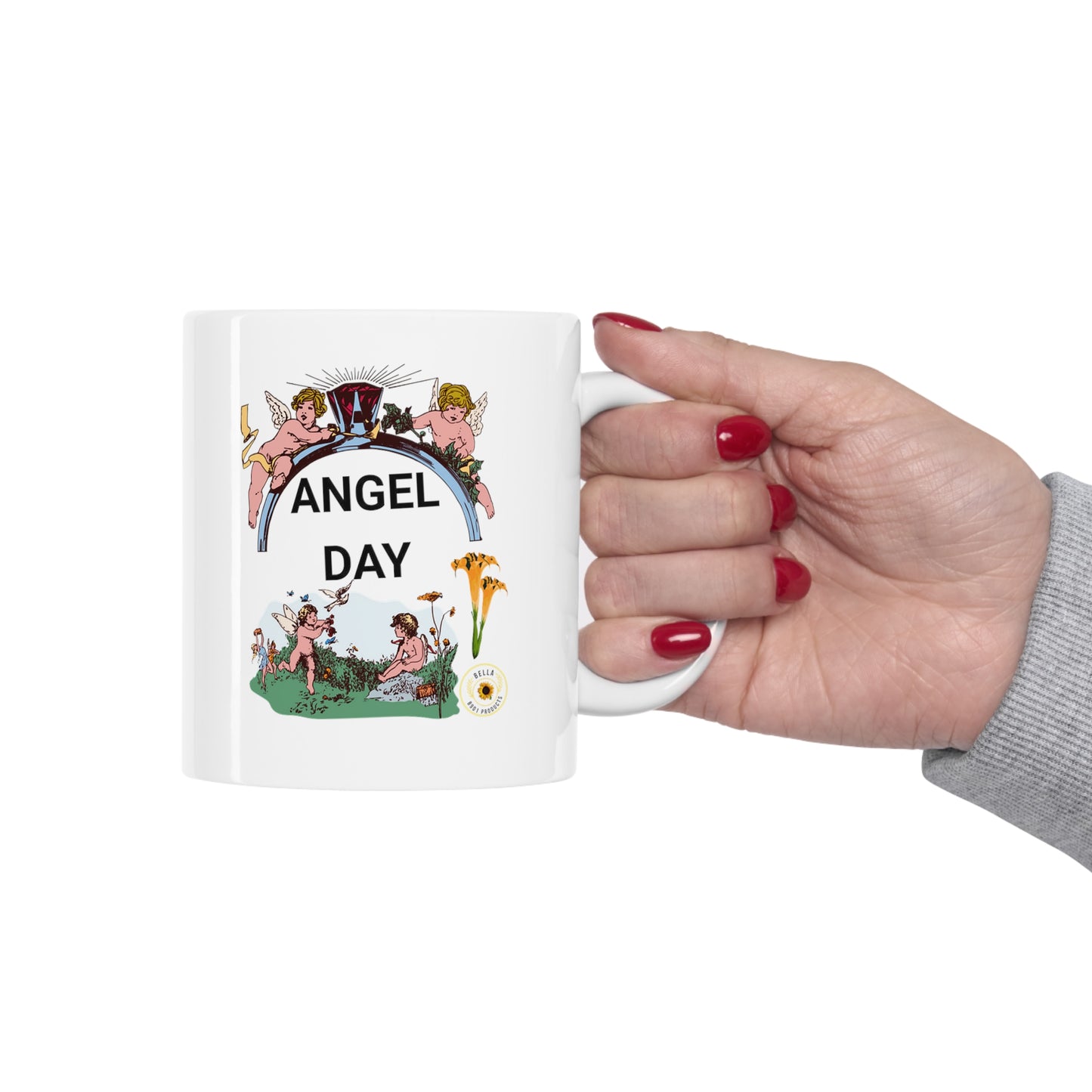 ANGEL Ceramic Unique White Coffee Mug