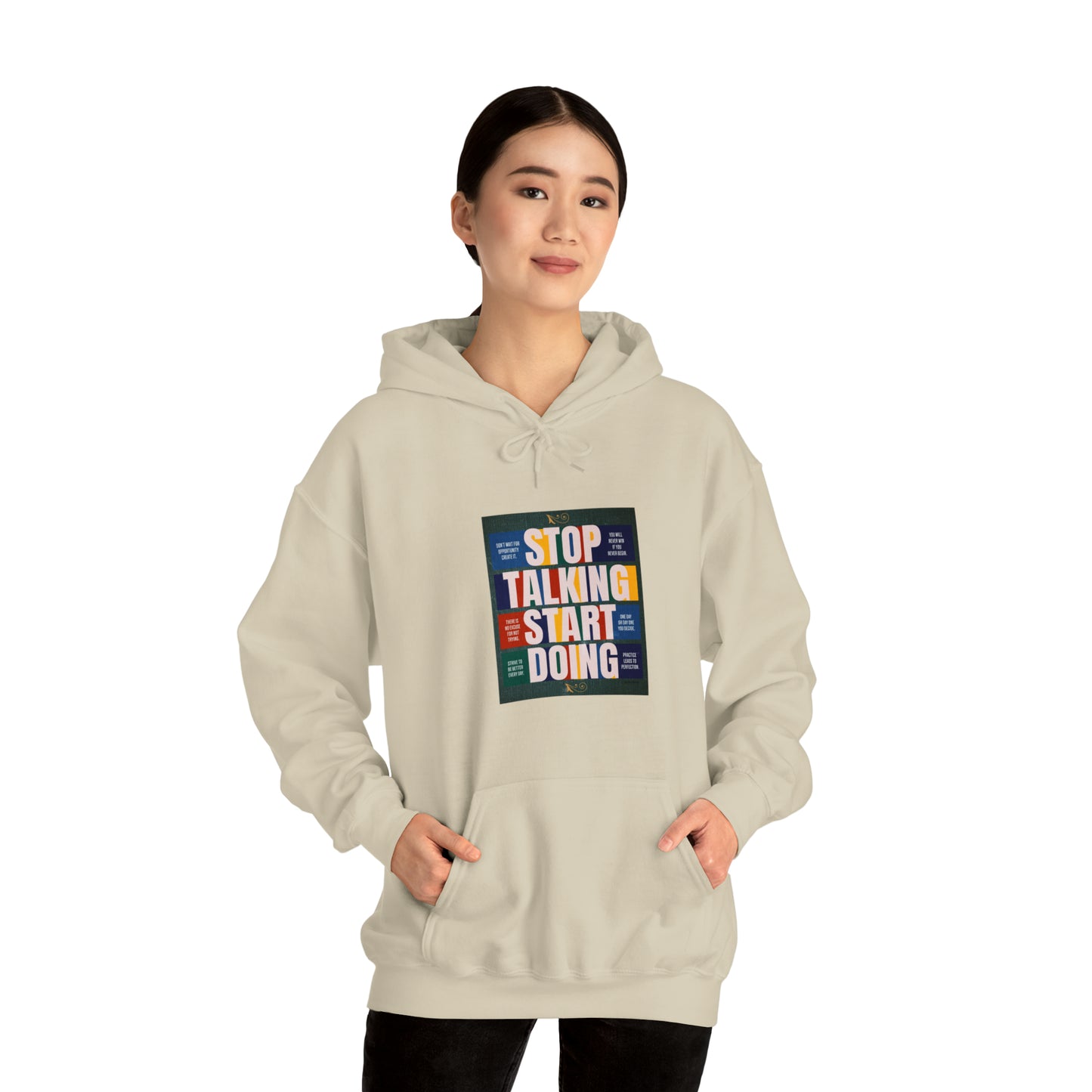 The Stop Talking Start Doing Unisex Heavy Blend™ Hooded Sweatshirt