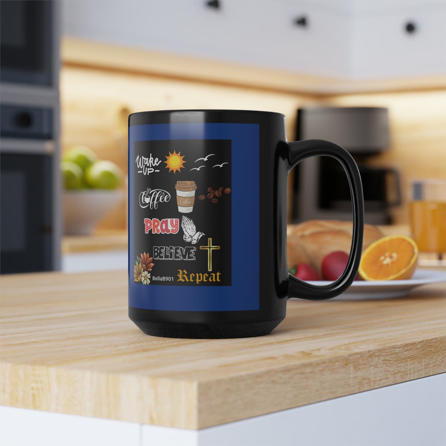 The Wake Up Black Mug, 15oz