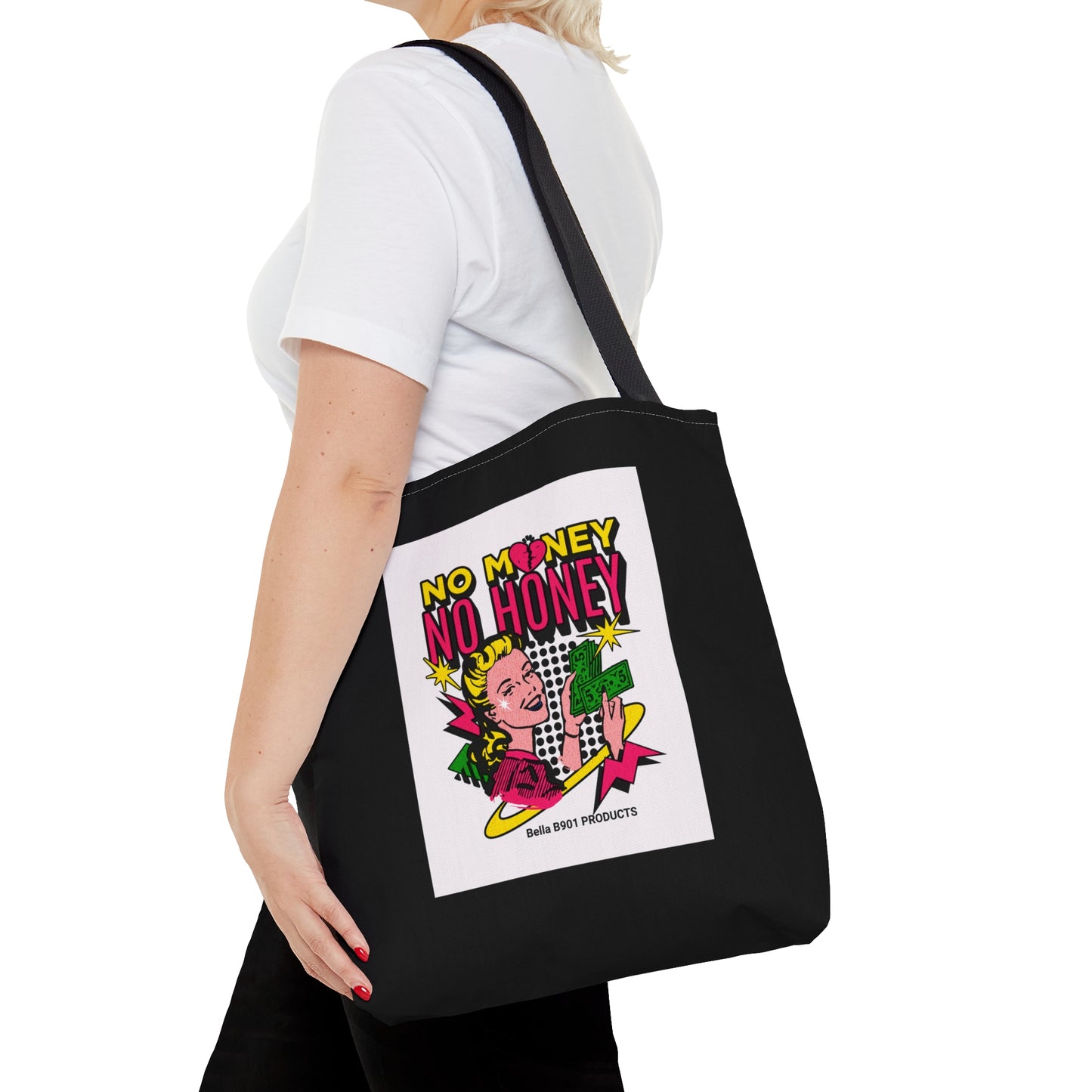 No Money No Honey Tote Bag (AOP)