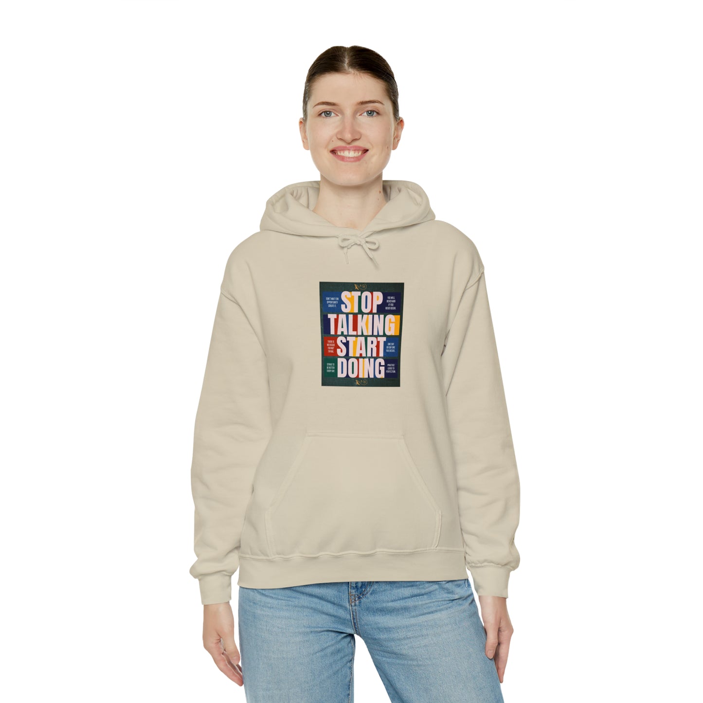 The Stop Talking Start Doing Unisex Heavy Blend™ Hooded Sweatshirt