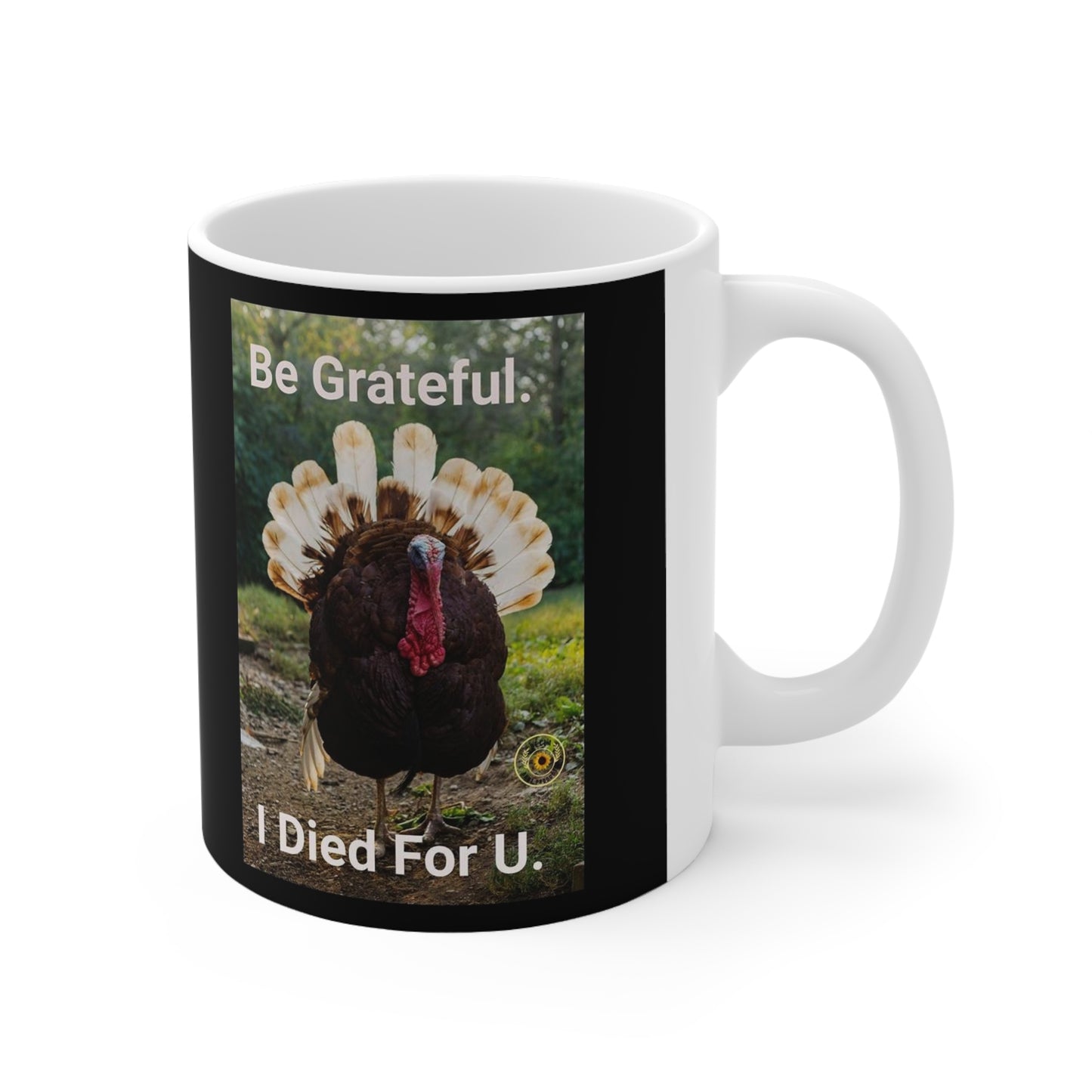 Be Grateful Unique Ceramic White/Black Coffee Mug