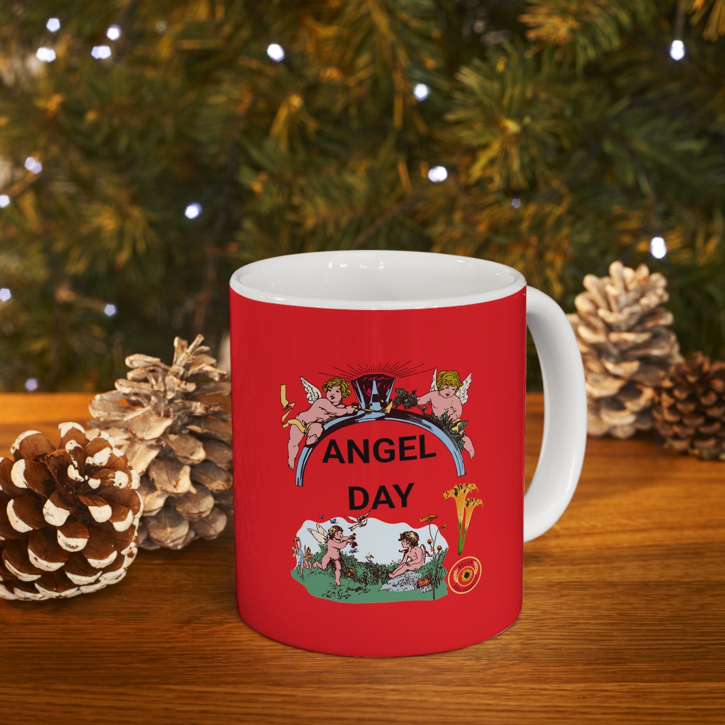 ANGEL Ceramic Unique Red Coffee Mug