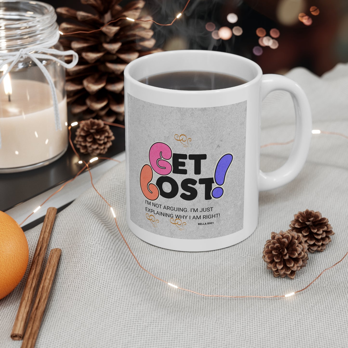 GET LOST Unique Ceramic White Coffee Mug