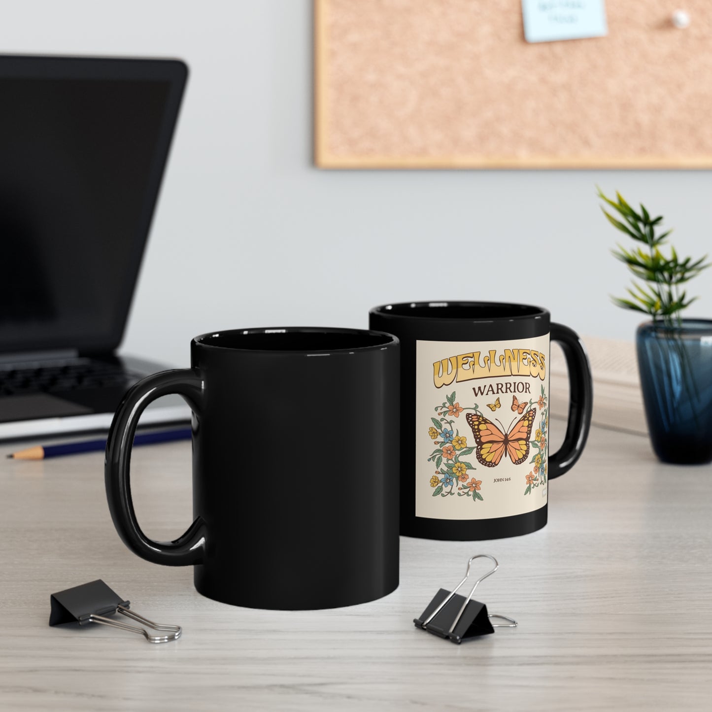 Wellness Warrior Ceramic Unique Black Coffee Mug