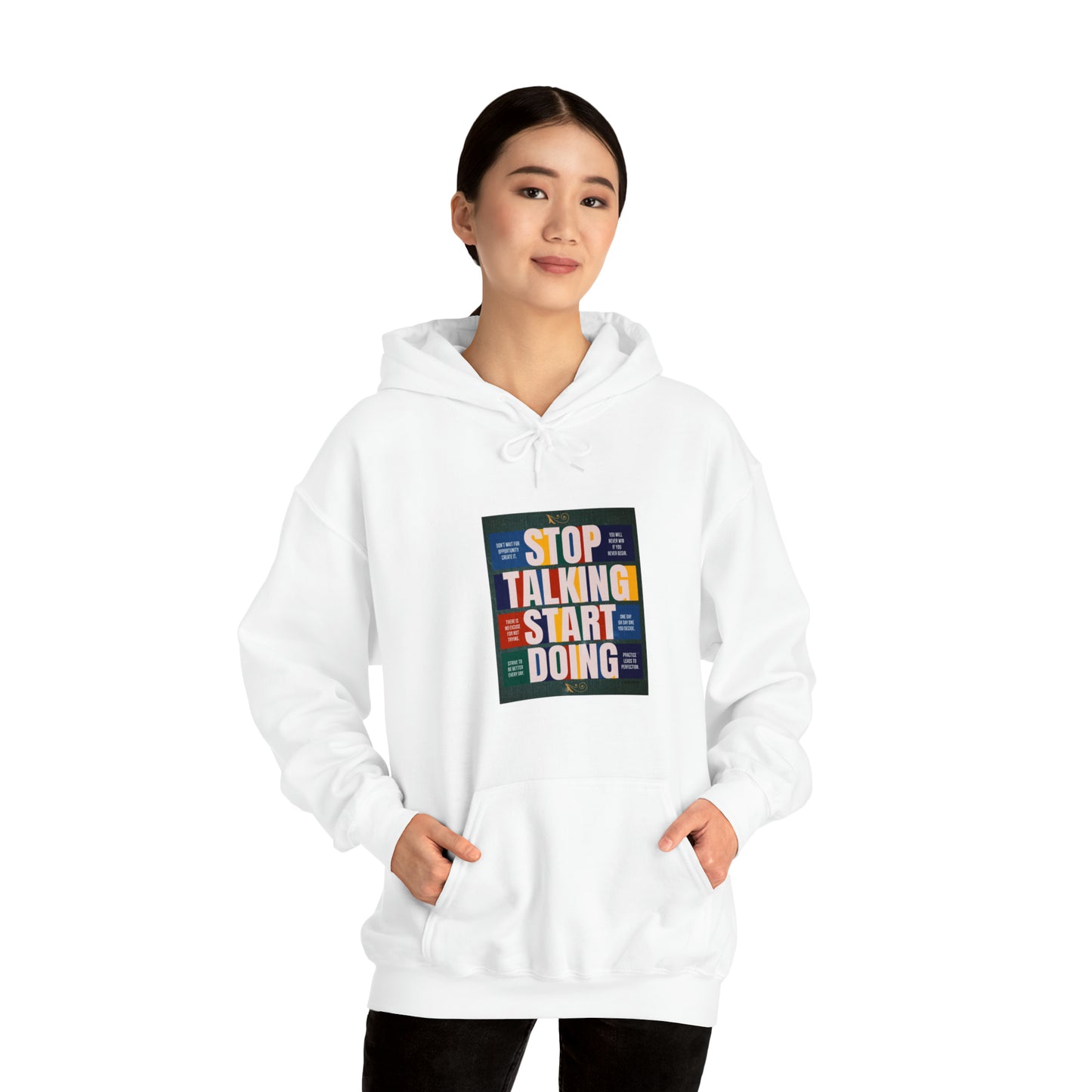 The Stop Talking Start Doing Unisex Heavy Blend™ Hooded Sweatshirt